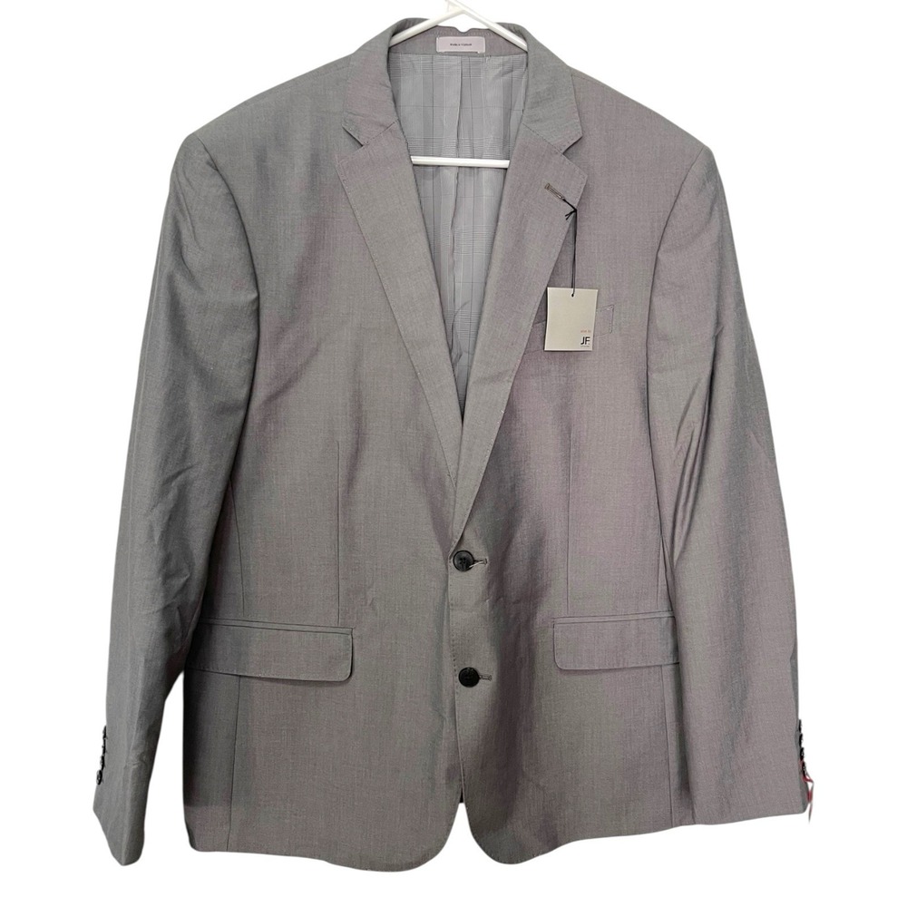 J.Ferrar 44 Reg Gray Blazer Slim Fit Two Button Notch Lapel Modern Professional